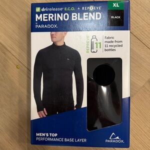 Paradox Merino Blend Men’s Performance Base Layer Top NWT